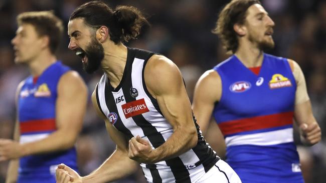 Brodie Grundy is set for a monster deal when he signs his next contract. Picture: Dylan Burns/AFL Photos.