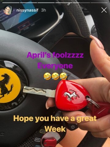 Nissy Nassif’s post turned out to be an April Fool’s Day prank. 