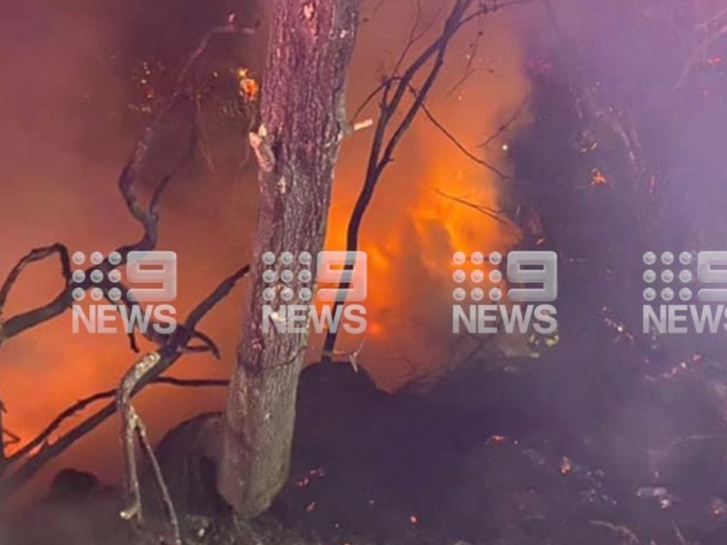 The truck driver was taken in a stable condition to hospital. Pic: Nine News