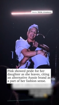 Pink’s cheeky jab at daughter during Melbourne concert