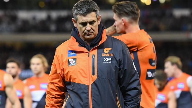 GWS coach Leon Cameron, his players and the club as a whole have a lot of work to do. Picture: Getty