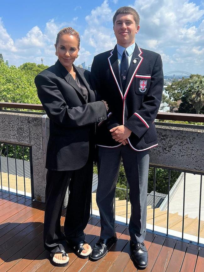 Pip Edwards and her son Justice Single, who will be a Year 12 at Cranbrook School in 2024. Picture: Instagram.