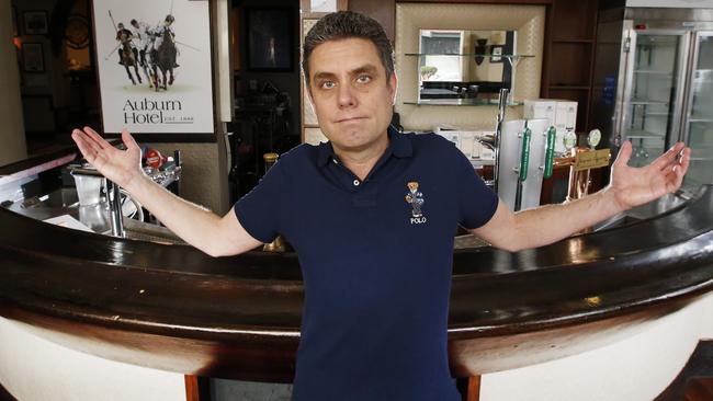 The pressure pubs are under and how little revenue they will make under the proposed guidelines and restrictions. Paul Waterson, CEO of Australian Venue Co and owner of the Auburn Hotel in Hawthorn at his empty pub.   Picture: David Caird