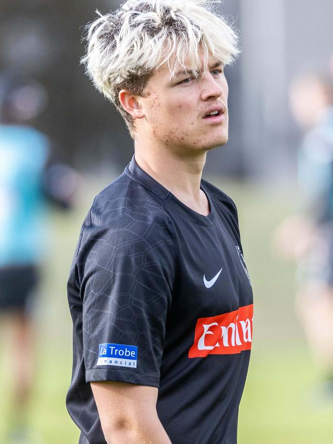 Jack Ginnivan at training today. Picture: Jake Nowakowski