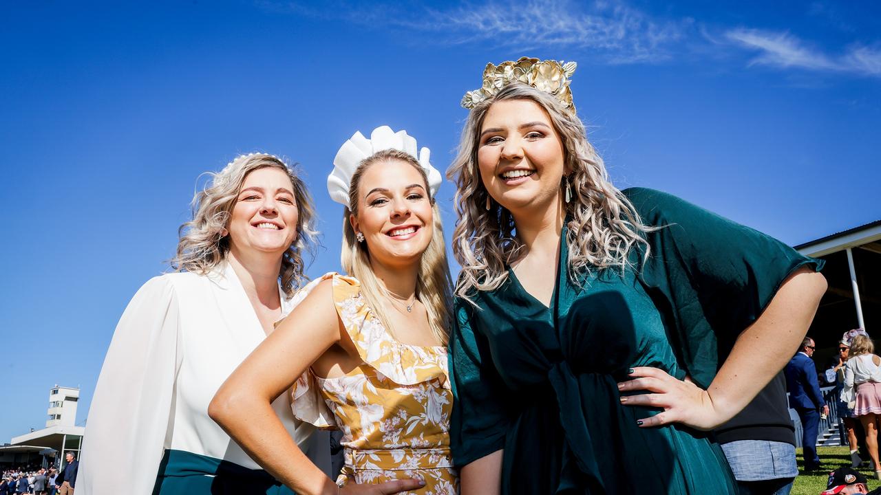 Warrnambool Races: Joy Lawrence, Mel Kerr, and Lauren Davidson, all from Warrnambool.