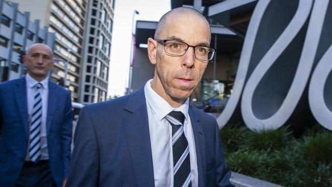 ANZ head of lending services Benjamin Steinberg leaves the royal commission hearing in Brisbane. Picture: AAP