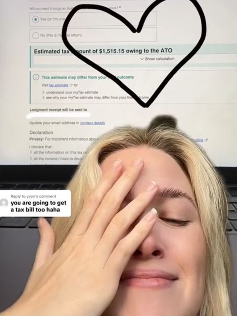 Cassidy was hit with a $1515 tax bill. Picture: @ugcwithcassidy/TikTok