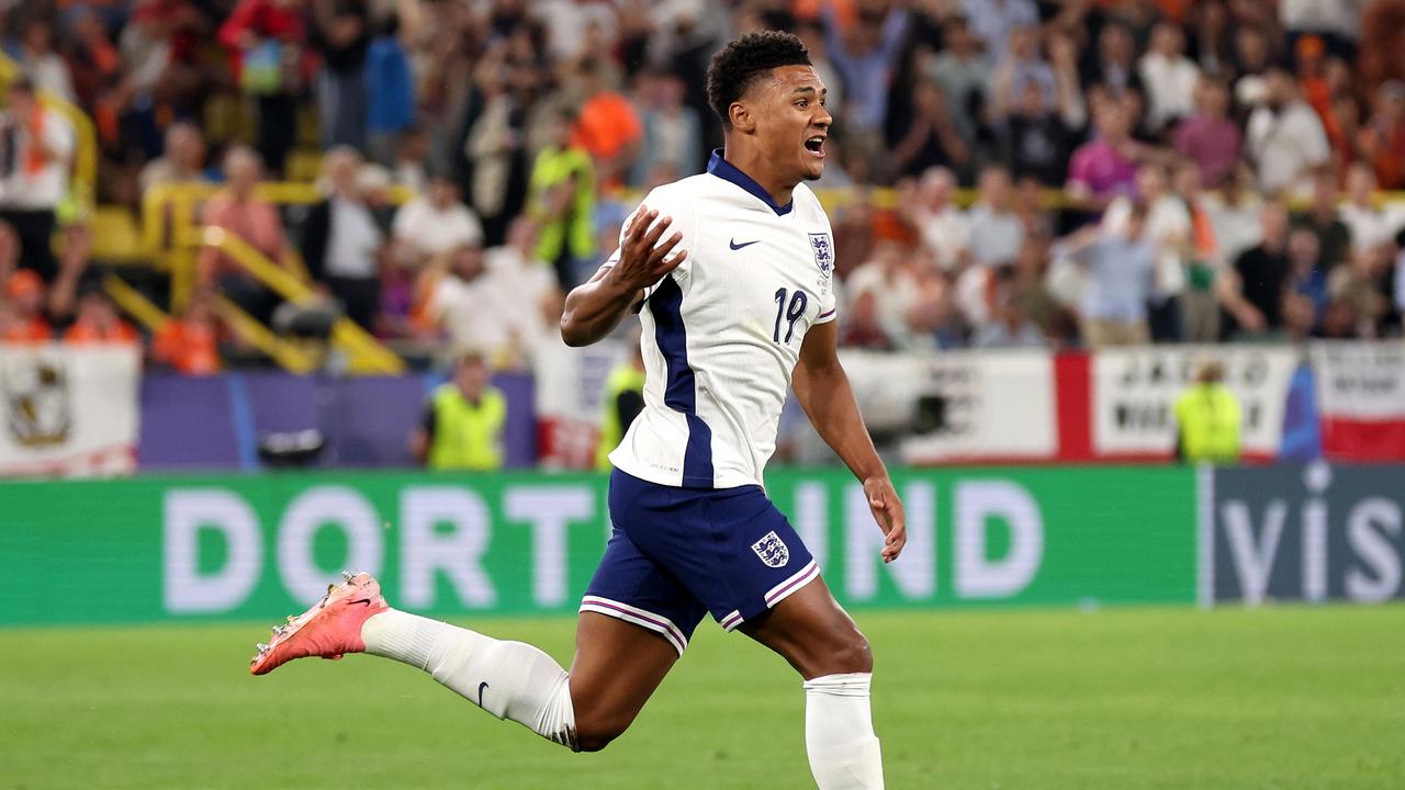 Ollie Watkins of England celebrates scoring his team's second goal. (Photo by Alex Livesey/Getty Images)