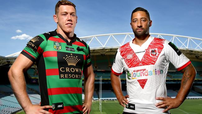 Cameron McInnes and Benji Marshall ahead of the Charity Shield.
