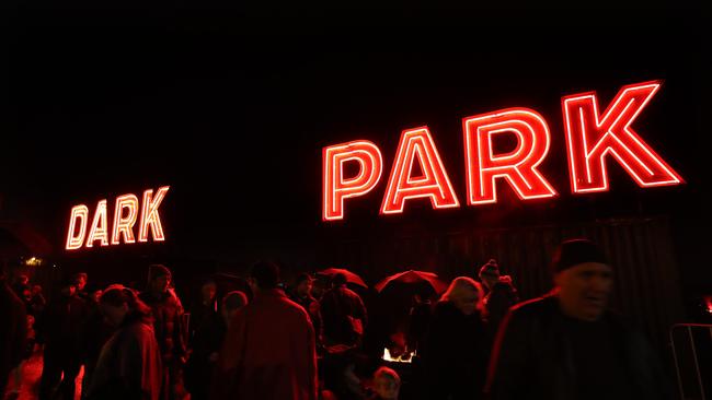 Crowds flowing through the entrance to Dark Park. Picture: NIKKI DAVIS-JONES