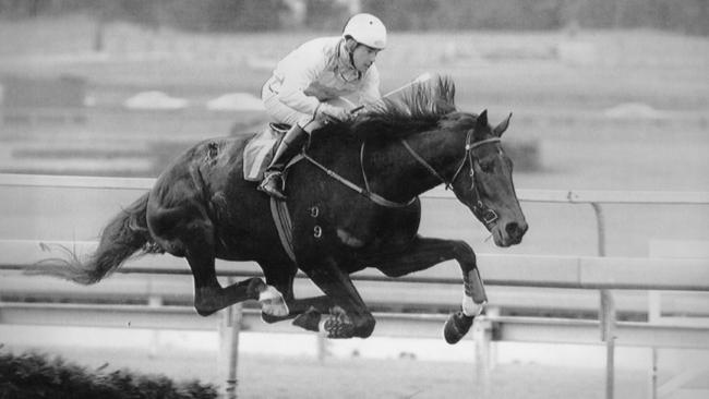 Jamie Evans on The Chilean at Sandown racecourse in 1994.