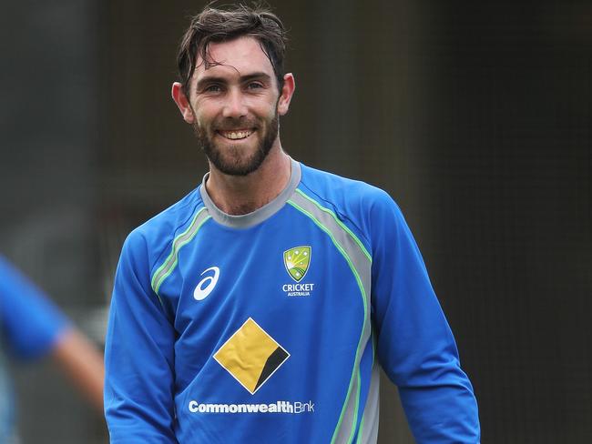 Glenn Maxwell during Australian ODI training at the SCG ahead of this weekend's first of three one-dayers against the New Zealand Blackcaps.