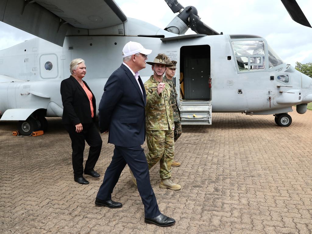 Prime Minister Scott Morrison visits the Robertson Barracks in the Northern Territory. Picture Adam Taylor Via PMO