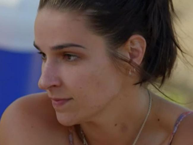 Mackenzie sports a nice hickey on her neck. Picture: Channel 7