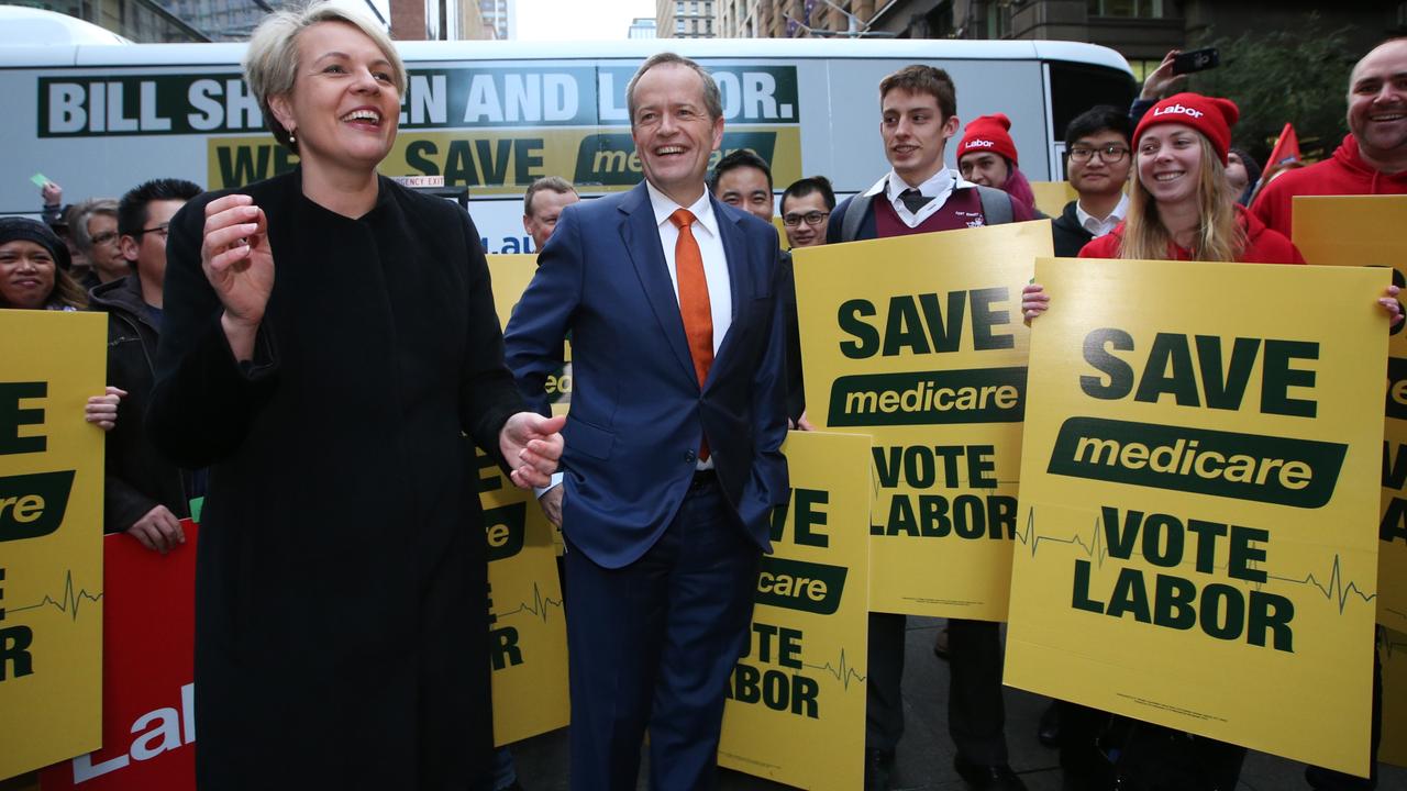 Tanya Plibersek and Opposition Leader Bill Shorten at a Medicare rally during the 2016 campaign. Picture: Kym Smith 