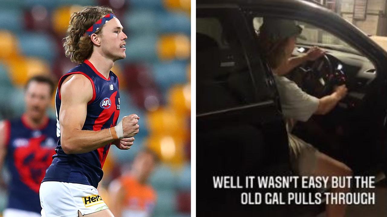 A nervous Jayden Hunt was relieved his car started underneath the MCG.