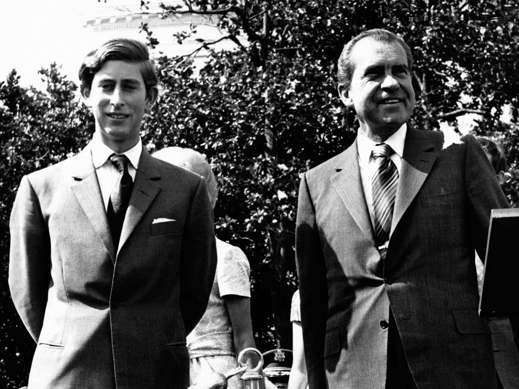 Prince Charles with then US president Richard Nixon. Picture: Getty Images