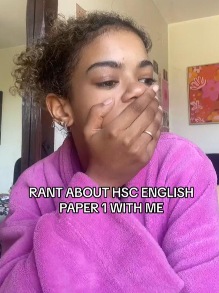 Lara launched into a hilarious rant about her first HSC English exam. Picture: TikTok