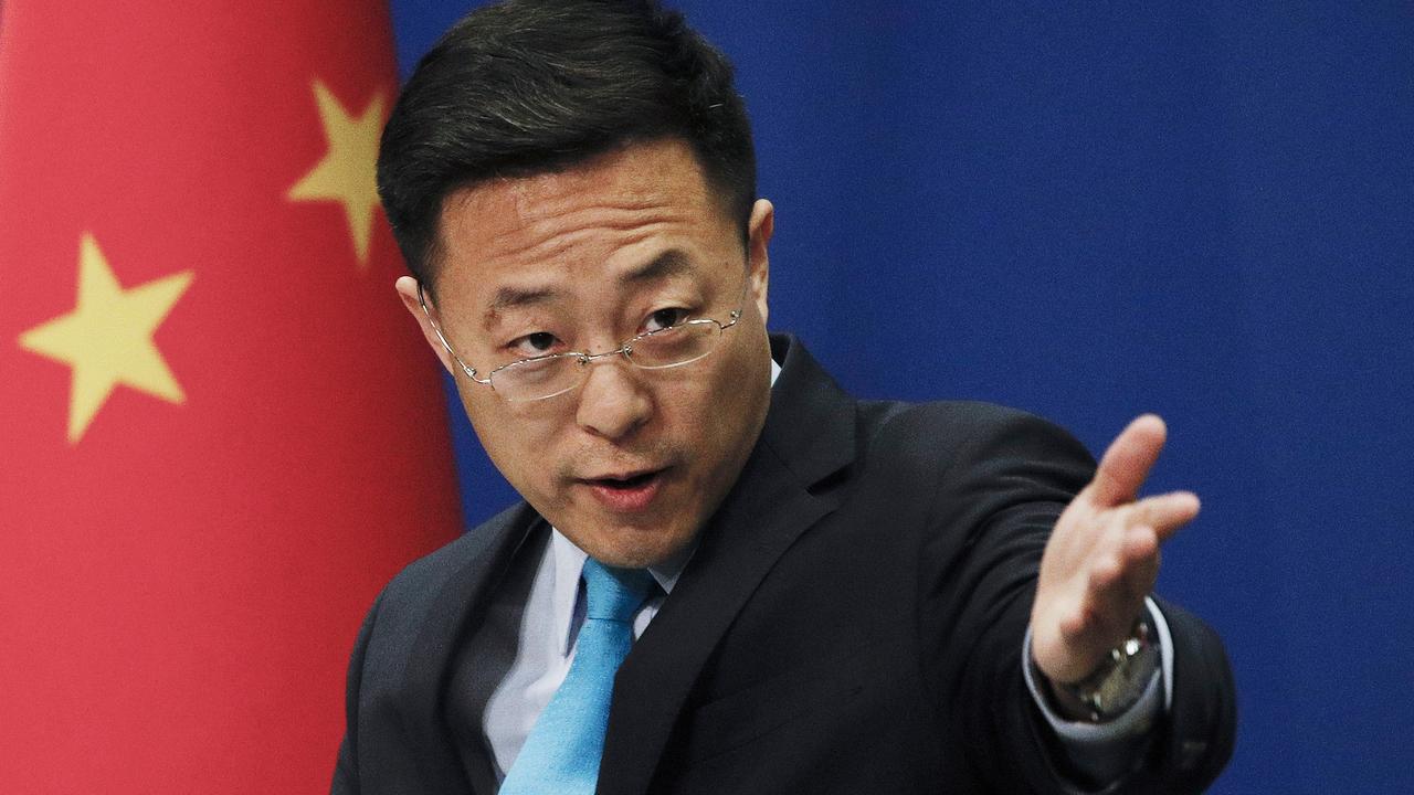 Chinese Foreign Ministry spokesman Zhao Lijian has slammed the US for blaming China for spreading the coronavirus spread. Picture: AP Photo/Andy Wong