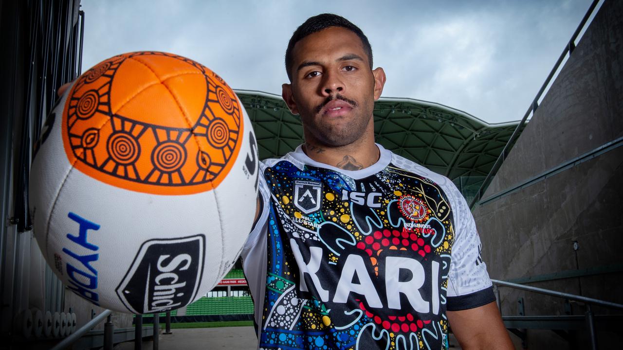 Addo-Carr wears the 2019 Indigenous All Stars jersey. Picture: Jay Town