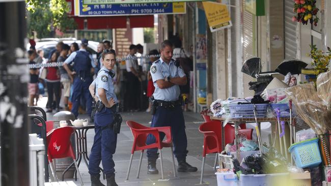 A man, 65, was shot in broad daylight in Bankstown. Pictures: David Swift.