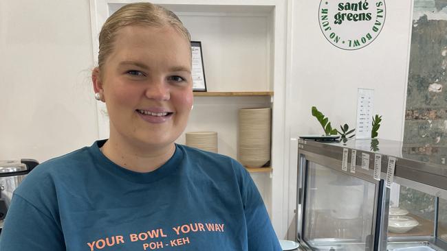 Hope Ward and her parents (owners of Hatch) have opened up a new salad take-away in Gympie and the city is going wild for it. Picture: Christine Schindler