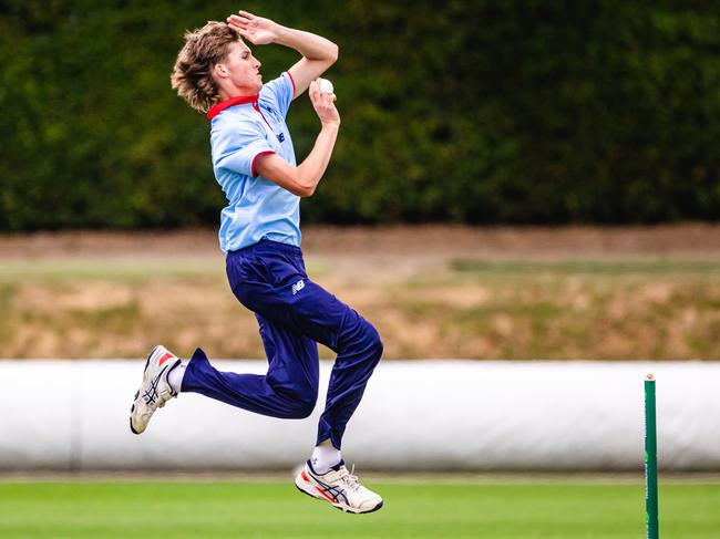 Addison Sherriff lets fly at the U17 National Cricket Championships in Hobart last summer. Picture: Cricket Australia.