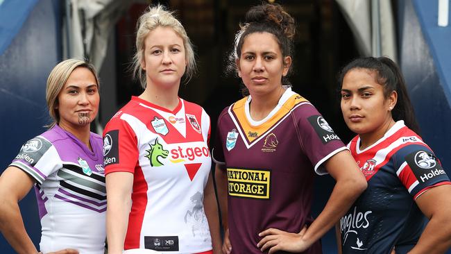 Hilda Mariu (Warriors), Talesha Quinn (Dragons), Tallesha Harden (Broncos) and Simaima Taufa (Roosters).