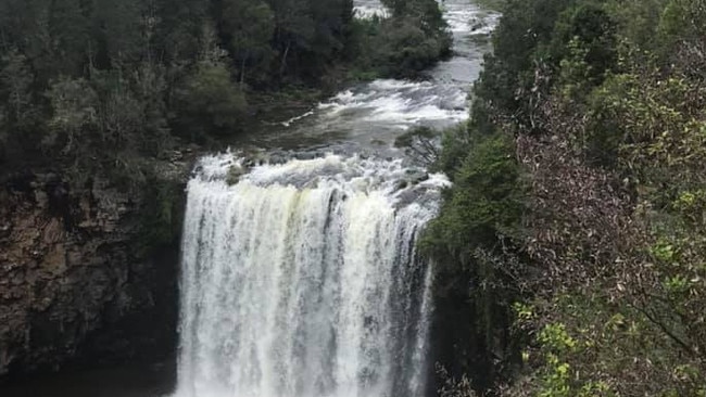 A man died after jumping off a waterfall at Dangar Falls, Dorrigo