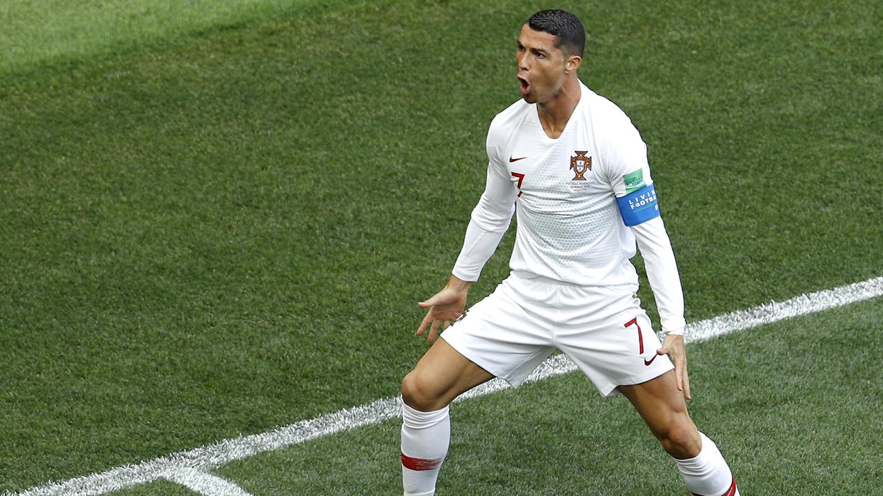 Cristiano Ronaldo celebrates after scoring in the World Cup this week.