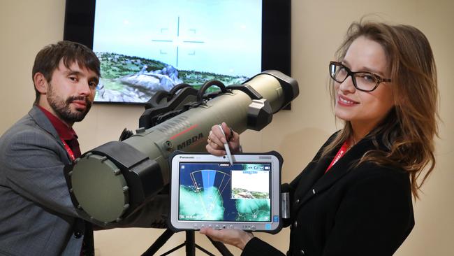 A missile launch simulator at the Land forces expo in Adelaide in 2018. Picture: AAP