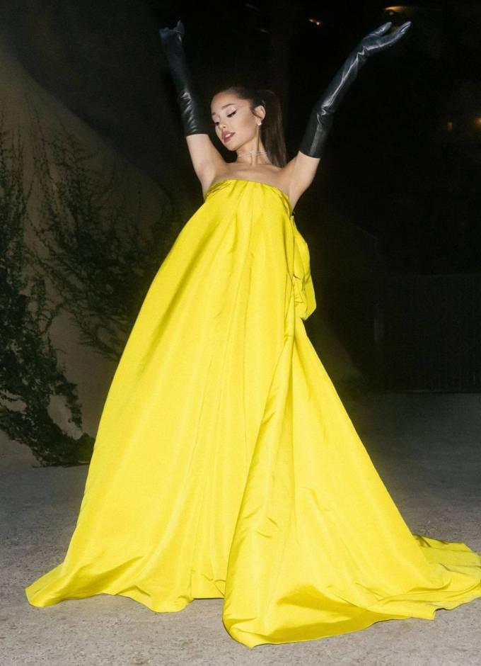 Ariana Grande wears a yellow dress made her the belle of the ball