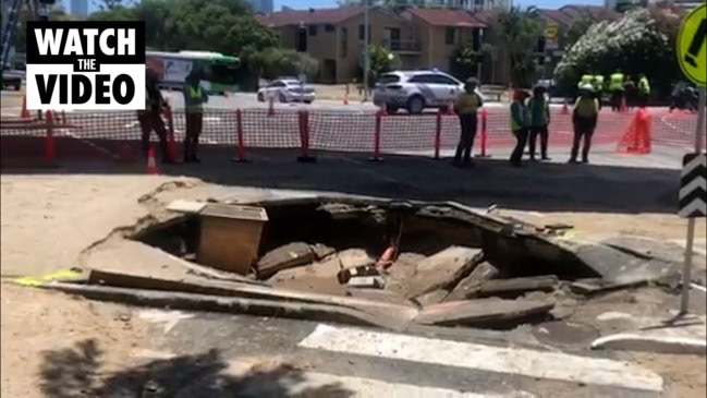 Urgent repairs to a large sinkhole on the Gold Coast