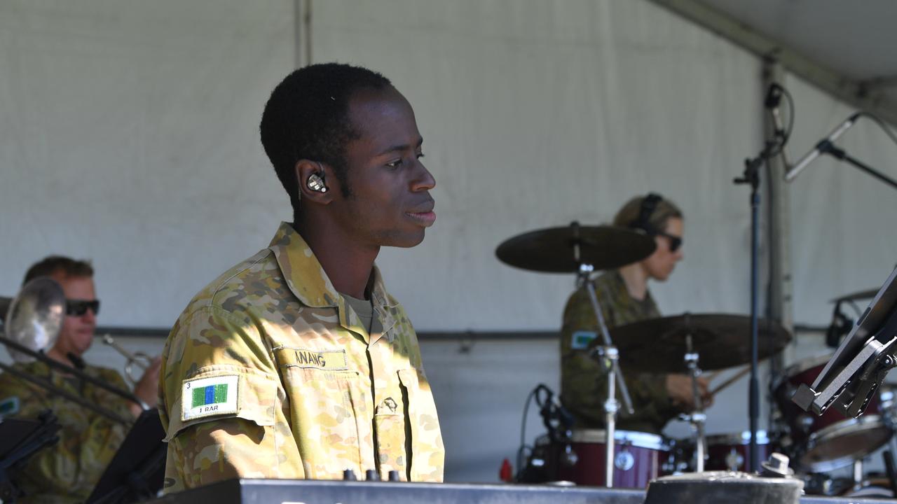 Legacy Centenary Torch Relay and community day at Jezzine Barracks. Members of 1RAR Band perform. Picture: Evan Morgan