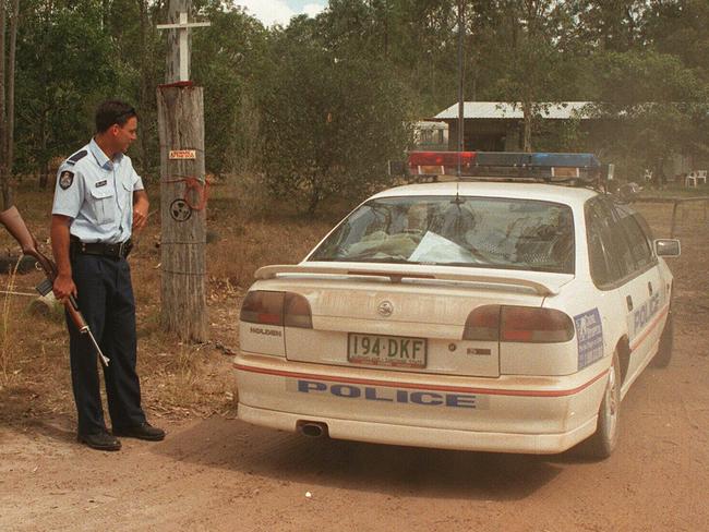 Armed police outside the house of William Kelvin Fox after the shooting