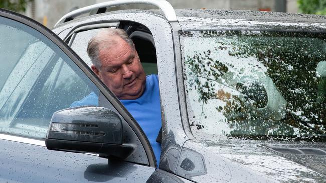 Robert Doyle leaving his inner-city home on Saturday. Picture: Sarah Matray