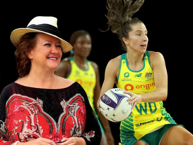 Netball has received support from their major sponsor despite Gina Rinehart (L) withdrawing her money.