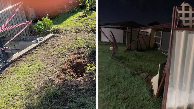 Homes on Queen St at Goodna have been impacted by cars hitting their properties at least once a year since 2022. Picture: Eveline Schutze