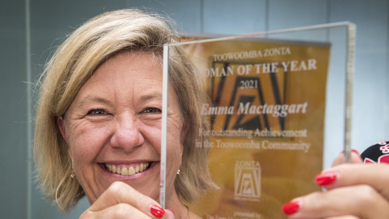 The Toowoomba Zonta Woman of the Year 2021 is Emma Mactaggart of The Child Writes Fund. The announcement was made at an International Women's Day lunch hosted by Zonta Club of Toowoomba at Picnic Point, Friday, March 5, 2021. Picture: Kevin Farmer