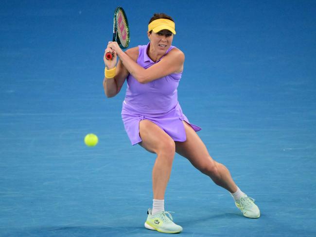 Anastasia Pavlyuchenkova took a set off Aryna Sabalenka. Picture: Yuichi Yamazaki/AFP.