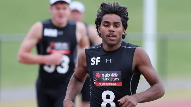 Kysalah Pickett during the 2km time trial at the national draft combine in Melbourne. Picture: Michael Klein.