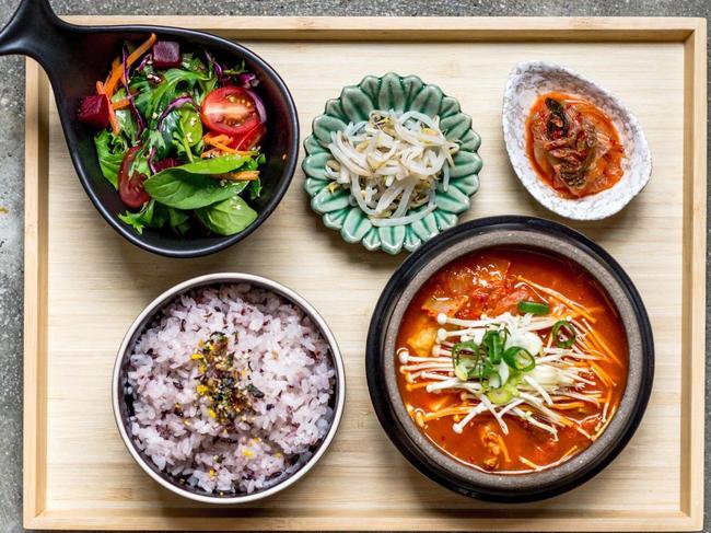 Sun &amp; Moon Eatery’s Korean spicy chicken soup set. Picture: Supplied