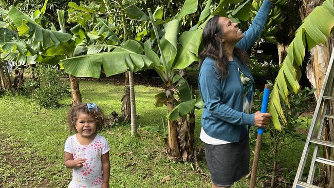 Tokasa Thompson, pictured with her granddaughter on Lord Howe Island. Picture: Supplied.