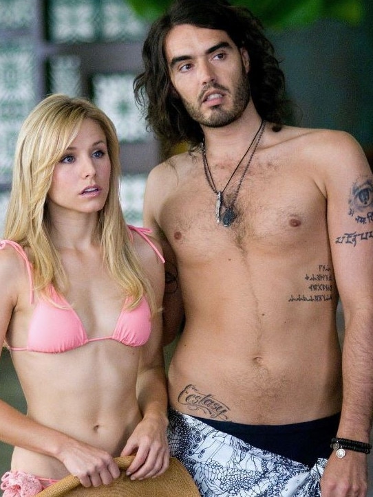 Russell Brand, pictured alongside Kristen Bell in the 2008 movie 'Forgetting Sarah Marshall', has denied all allegations against him. Picture: Universal Pictures