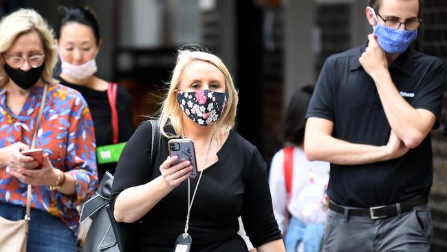 Mask wearing became more prevalent, even without mandates, after the WHO acknowledged the virus that causes Covid-19 is airborne. Picture: NCA/NewsWire