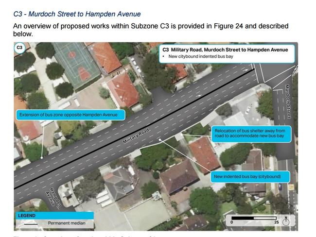 The B-Line plans for Neutral Bay. Image: Transport for NSW