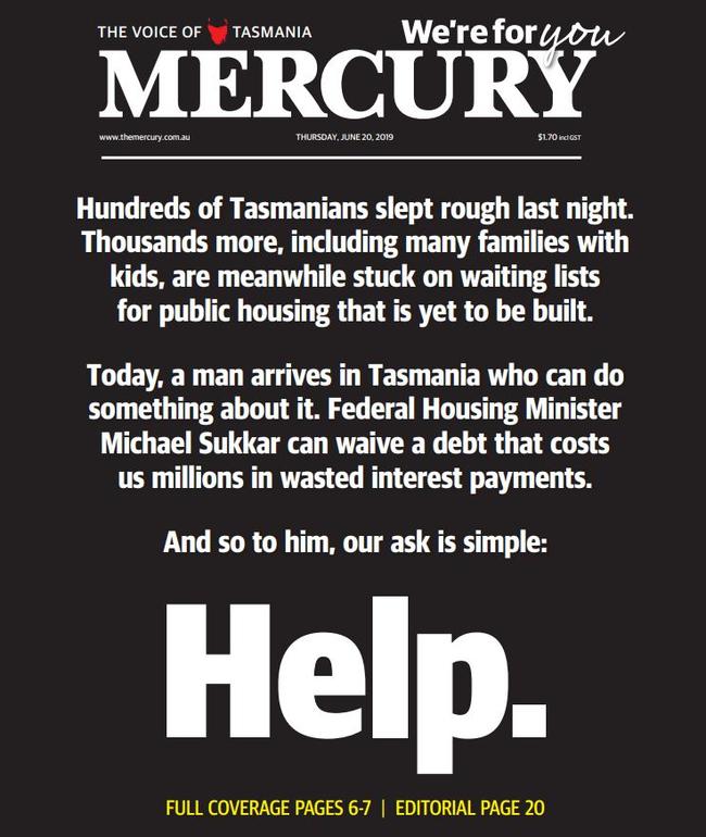 The front page of the <i>Mercury</i>, July 20, 2019.