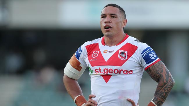 Tyson Frizell will play one of his final games for the Dragons against future club Newcastle. Picture: Getty Images