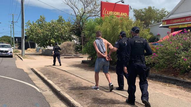 A man was arrested by police after a vehicle rolled on Eyre Street in North Ward. Picture: KATE BANVILLE