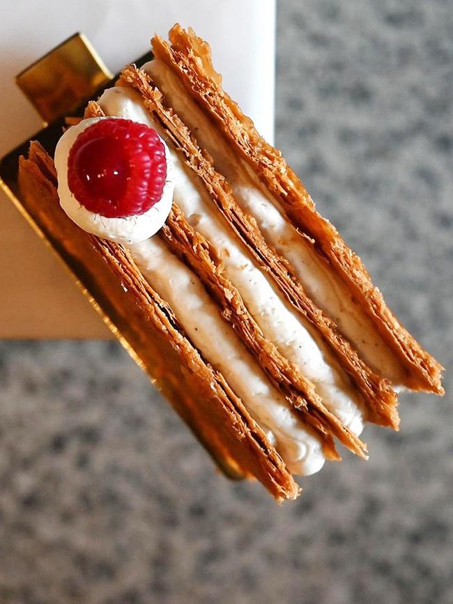 The raspberry and vanilla mille feuille at Bella &amp; Tortie. Picture: Instagram.